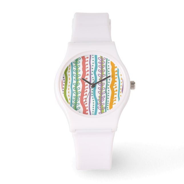 Montre Motif vertical des bandes Abstraites (Recto)
