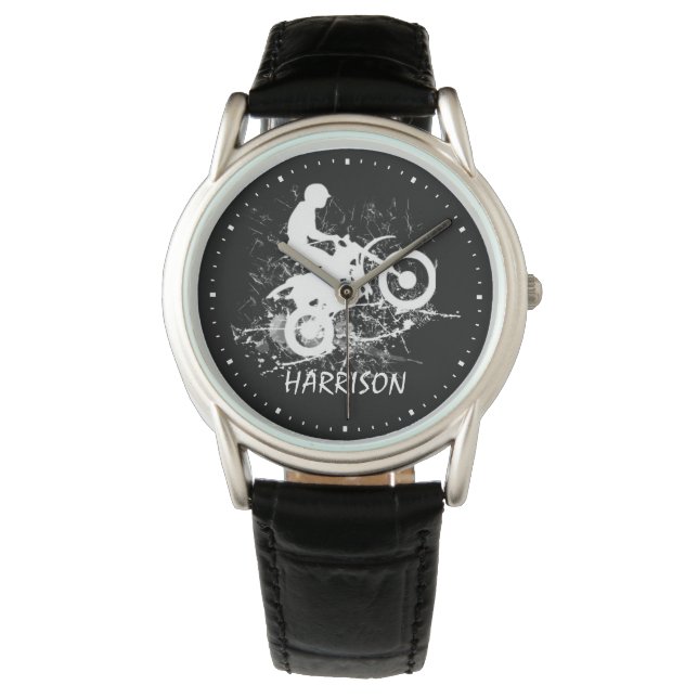 Montre Motocross Dirt Vélo Sports Terminologie Typographi (devant)