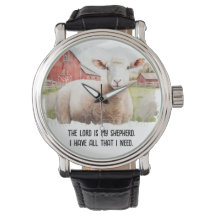 Mouton Aquarelle Avec Citation Religieuse