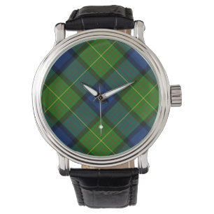 Montre Muir Moore écossais vert bleu plaid