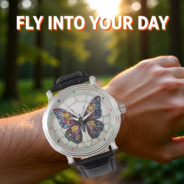 Montre Multicolored butterfly design  (Créateur téléchargé)