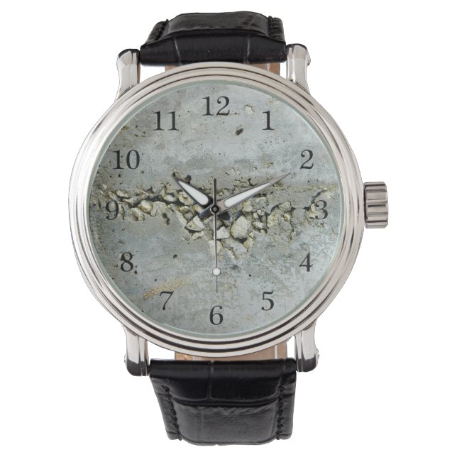 Montre Mur en béton craqué avec de petites pierres (devant)