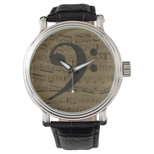 Montre Musical Treble Clef Sheet Musique Classique (devant)