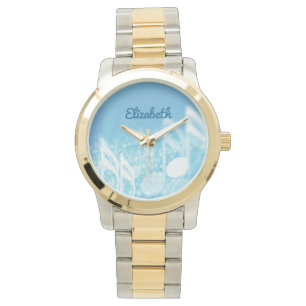 Montre Musique bleue personnalisée