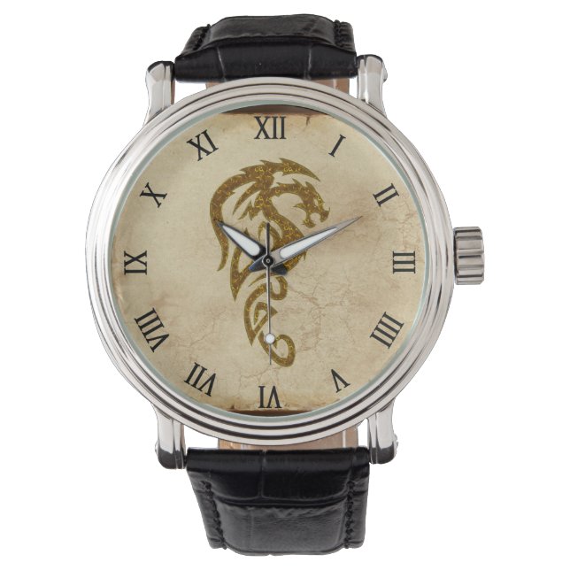 Montre Mythique Dragon Tribal, Année du Dragon Design (devant)