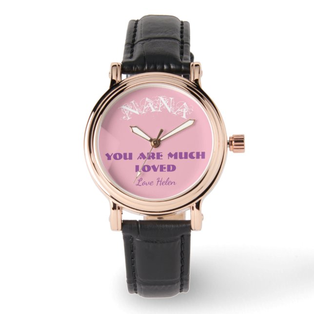 Montre Nana Cadeau Personnalisé De Nom Pour Grand-Mère (Recto)