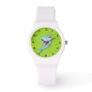 Montre Narwhal mignon avec le coeur