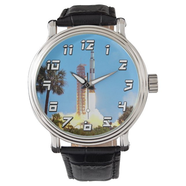 Montre NASA Apollo 16 Saturn V lancement de fusée (devant)