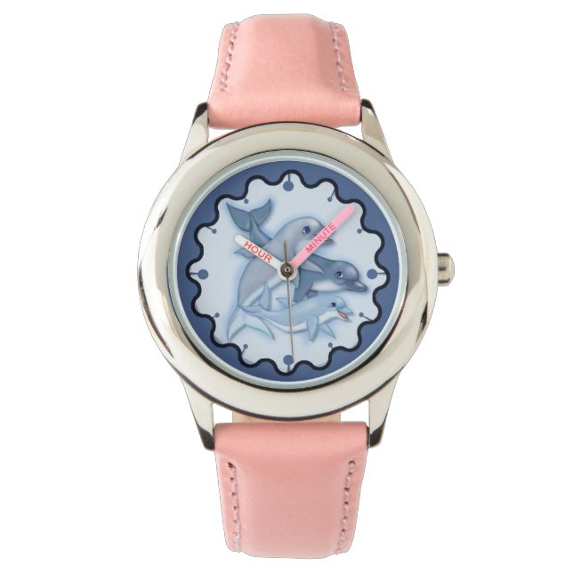 Montre Natation en famille de dauphins (devant)