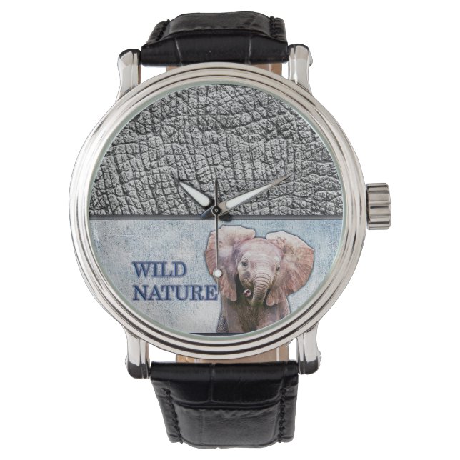 Montre NATURE SAUVAGE - Collection design ELEPHANT (devant)