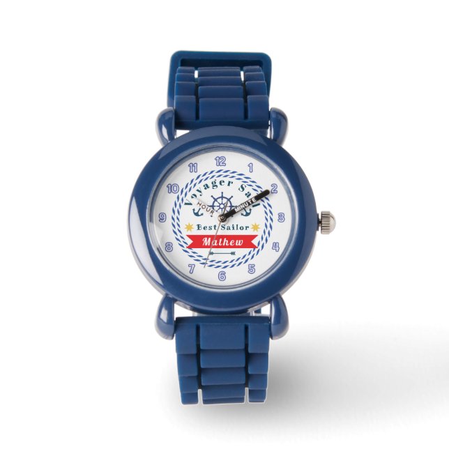 Montre Nautical Voyager Meilleur marin Blanc (Recto)