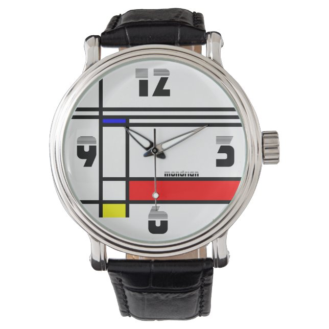 Montre Neo-plasticisme artistique style mondrien (devant)