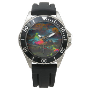 Montre Neon Ghosts dans un paysage d'Imaginaire hanté
