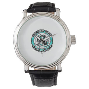 Montre Nettoyage Maison Chaos Chat Amoureux T-Shirt Art -