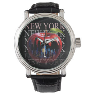 Montre New York La Grande Pomme Fruit Silhouette Ville