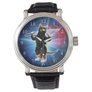 Montre Ninja Chat dans l'espace.