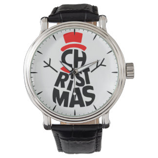 Montre Noël Bonhomme de Neige Word Art