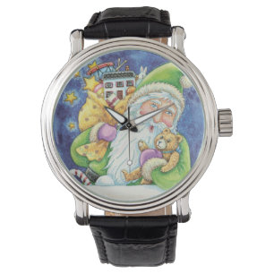 Montre Noël mignon, Père Noël à Chimney avec jouets