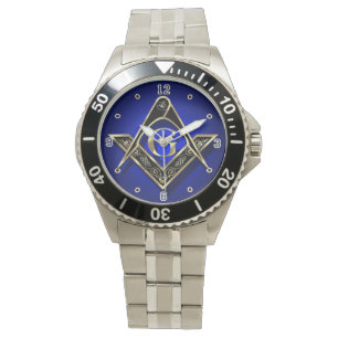 Montre Noir carré et or de boussoles de McKim