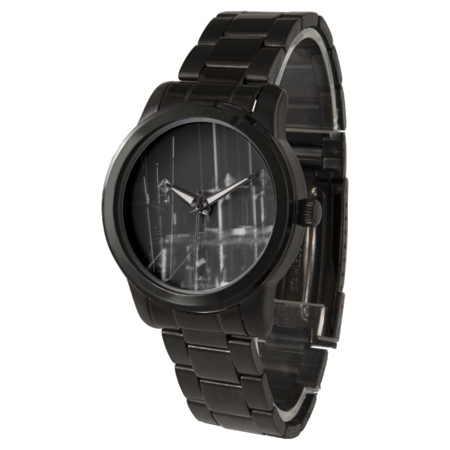 montre noir et blanc bateau abstraite,  (Incliné)