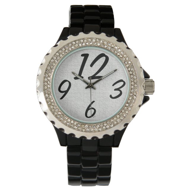 Montre Noir et blanc grand nombre (devant)