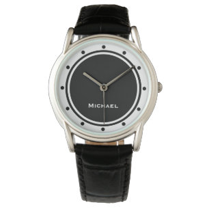 Montre Noir et blanc Moderne Chic Simple Minimaliste