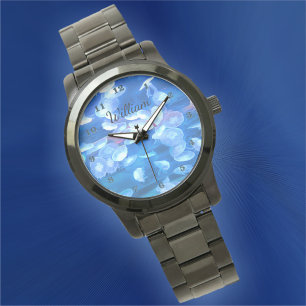 Montre noire de bracelet des méduses 0925