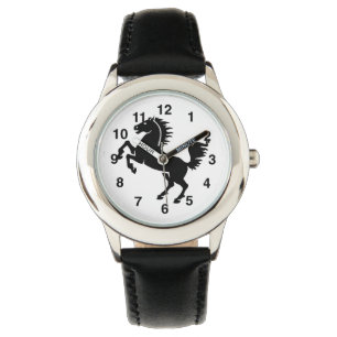 Montre noire d'enfants d'étalon