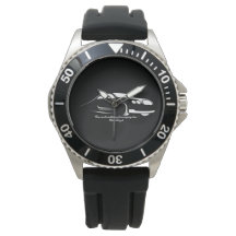 Montre noire protège-couronne pour hommes avec bra