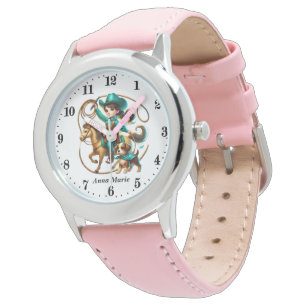Montre Nom d'ajout de cowgirl mignonne