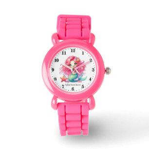 Montre Nom d'ajout de sirène mignonne