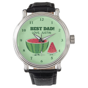 Montre Nom d'amour du meilleur père Caricature aux fruit