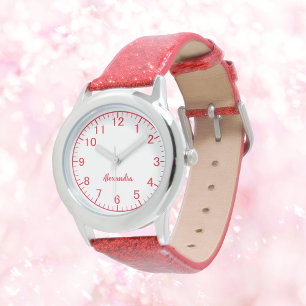 Montre Nom de la fille personnalisée Parties scintillant