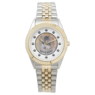 Montre Nom de photo de chat mignon Empreintes de pattes P