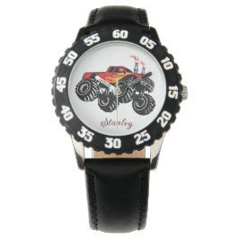 Montre Nom des Garçons Noirs Rouges - Camion Monster Pers