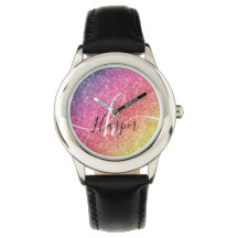 Nom du monogramme de la Parties scintillant arc-en