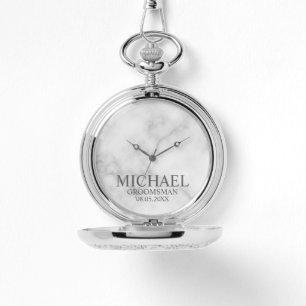 Montre Nom et monogramme du Groomsman personnalisé modern