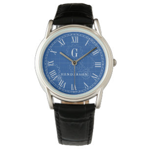 Montre Nom fait sur commande du monogramme   de style de