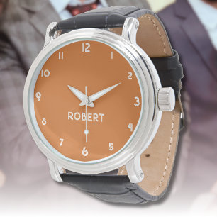 Montre Nom Fille Garçon Femmes Hommes Chocolat Brown