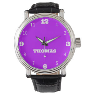 Montre Nom Fille Garçon Femmes Hommes   Néon violet éléga