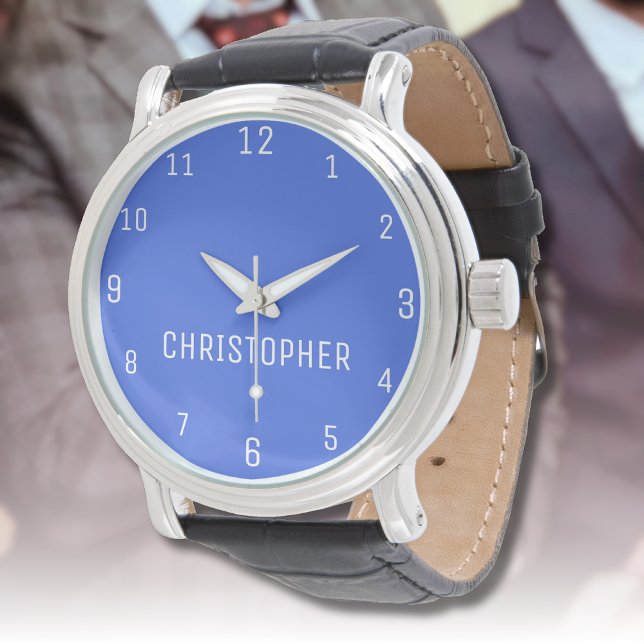 Montre Nom Fille Garçon Femmes Hommes | Royal Blue Elegan (Créateur téléchargé)