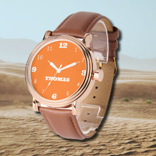 Montre Nom Fille Garçon Femmes Hommes   Sunset Orange Sty