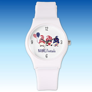 Montre Nom & Gnomes, 4 juillet, Sport Silicone Blanc