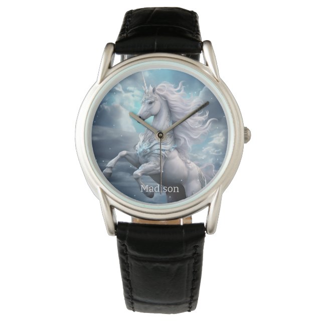 Montre Nom personnalisé belle licorne (devant)