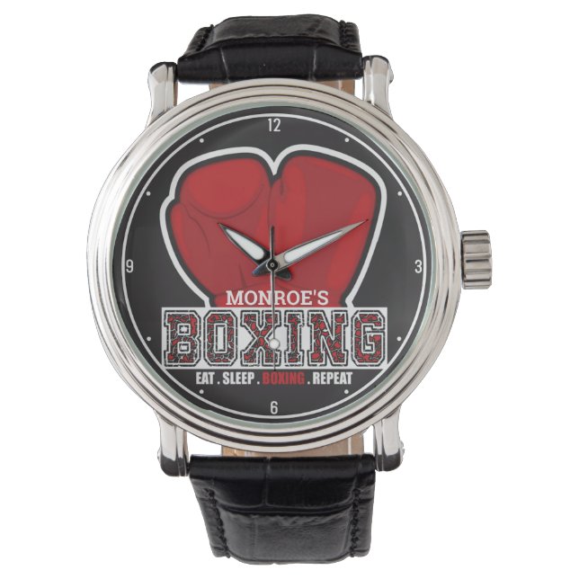 Montre NOM personnalisé Boxer Boxer Glove Prize (devant)
