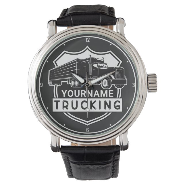 Montre NOM personnalisé Camions Big Rig Semi Trucker (devant)
