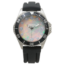 Montre Nom personnalisé de la numérotation Solitaire Opal