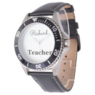 Montre Nom personnalisé de l'enseignant noir