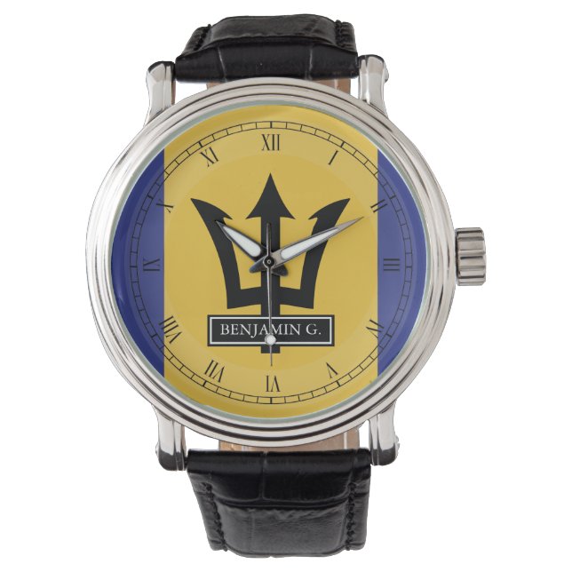 Montre Nom personnalisé de l'indicateur de Barbade (devant)