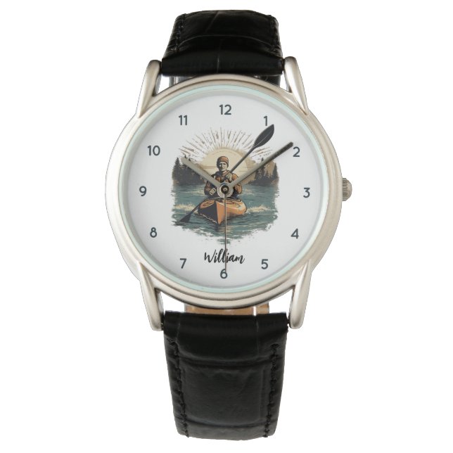 Montre Nom personnalisé Kayaking Kayaker Watch (devant)